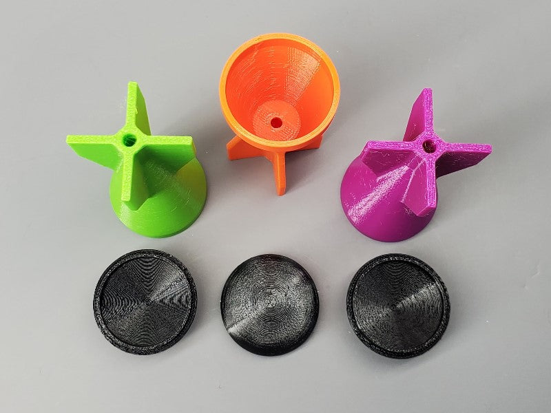 37mm 3D Printed Payload Replica Mortar Rocket W/push Disc - PyroBuild.com
