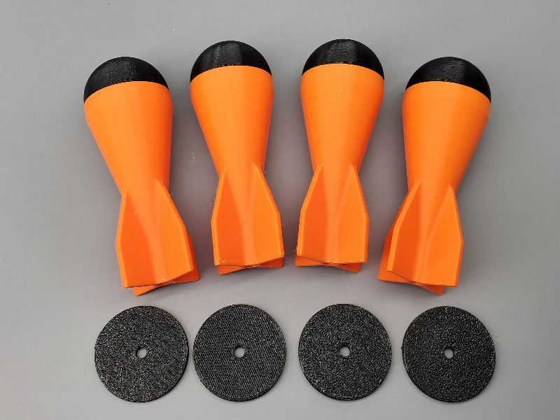 37mm 3D Printed Payload Replica Mortar Rocket W/push Disc - PyroBuild.com