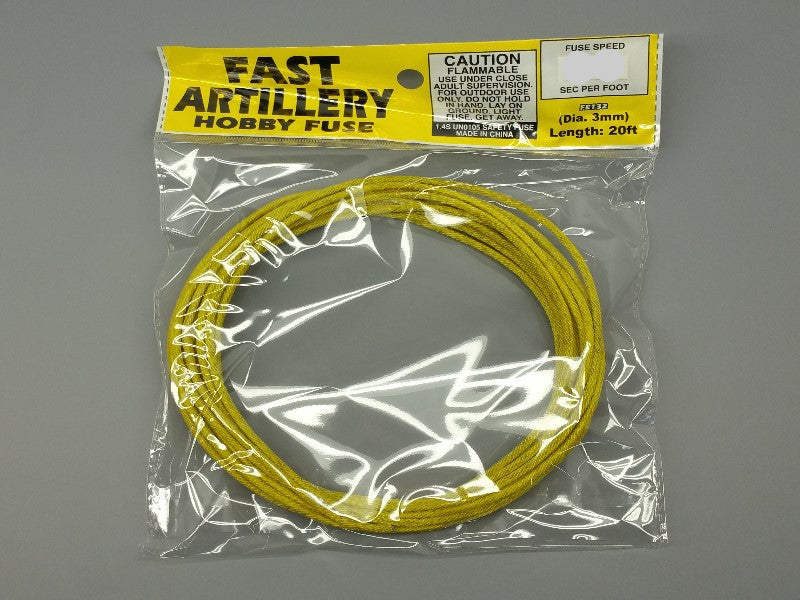 3mm Yellow Fast Artillery Fuse (1.8-2.3 sec/ft)