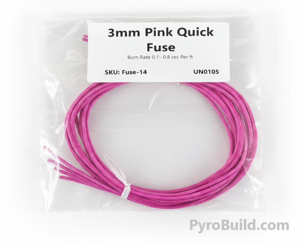 3mm Pink Quick Fuse (0.1-0.8 Sec/ft)