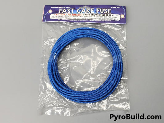 3mm Blue Fast Cake Fuse (15 sec/ft) - PyroBuild.com
