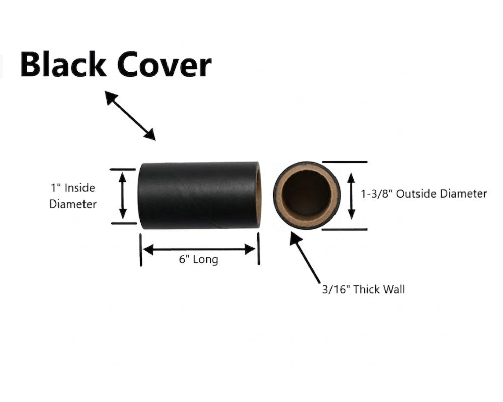10pc Black Tube 1" x 6" x 3/16" diagrm