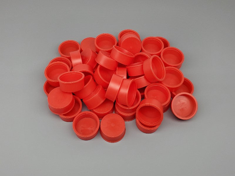 50pc Red Plastic Plugs 1-1/4" - PyroBuild.com