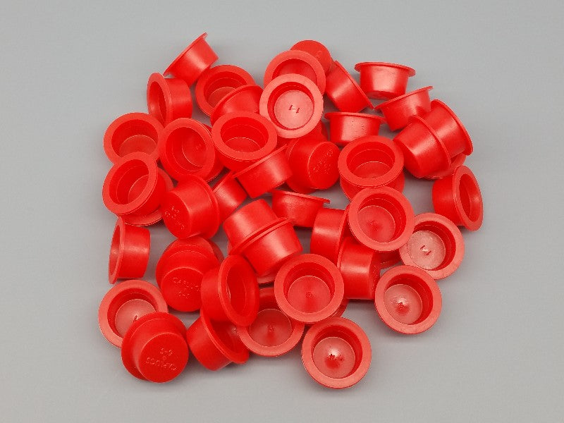 100pc Red Plastic Plugs 9/16" - PyroBuild.com