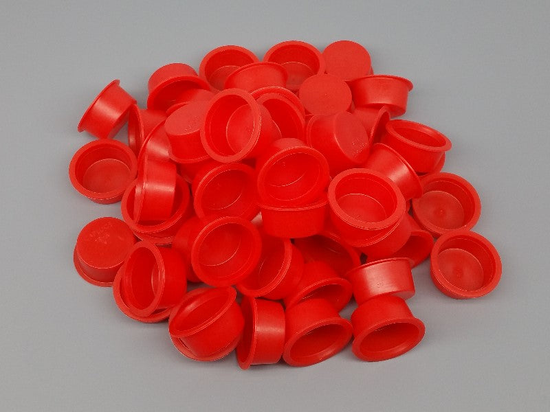 100pc Red Plastic Plugs 1" - PyroBuild.com