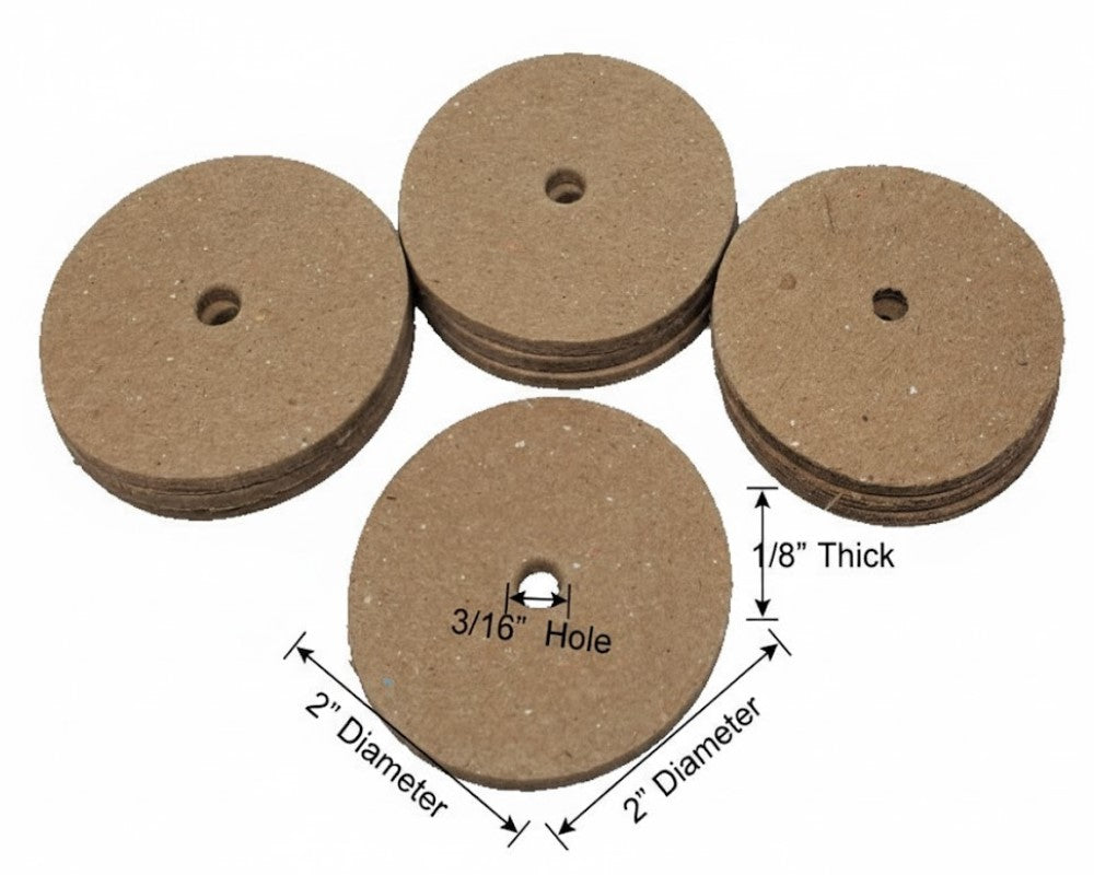 10pc 2" Paper Discs With 3/16" Hole