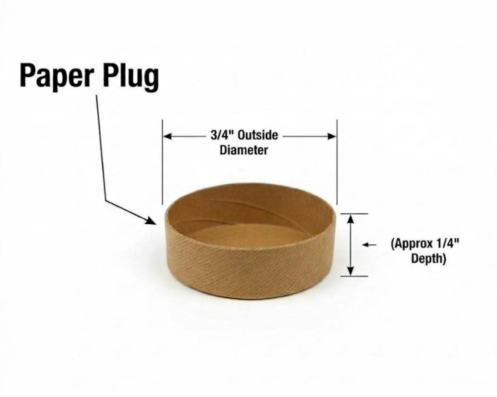 100pc Paper Plugs 3/4"
