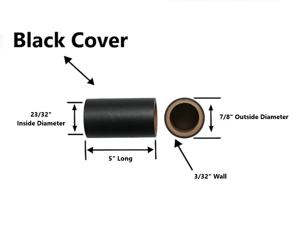 25pc Black Tubes 23/32" x 5" x 3/32" (26.5mm)