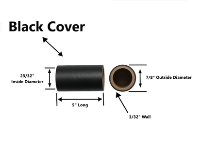 25pc Black Tubes 23/32" x 5" x 3/32" (26.5mm)